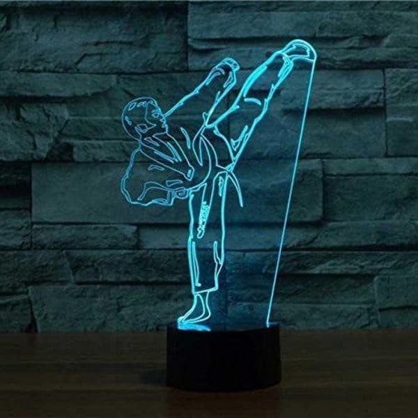 3D Taekwondo Night Light Lamp Illusion Night Light 7 Färg C