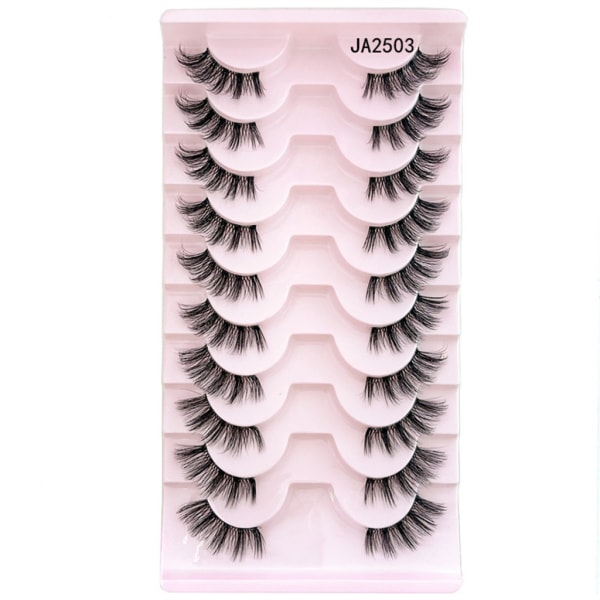 Halve Øjenvipper Naturligt Udseende Wispy Cat-Eye Vipper 3D Kunstige Øjenvipper Fluffy-Bløde 10 Par Syntetiske Fibre Falske Øjenvipper Sæt 5