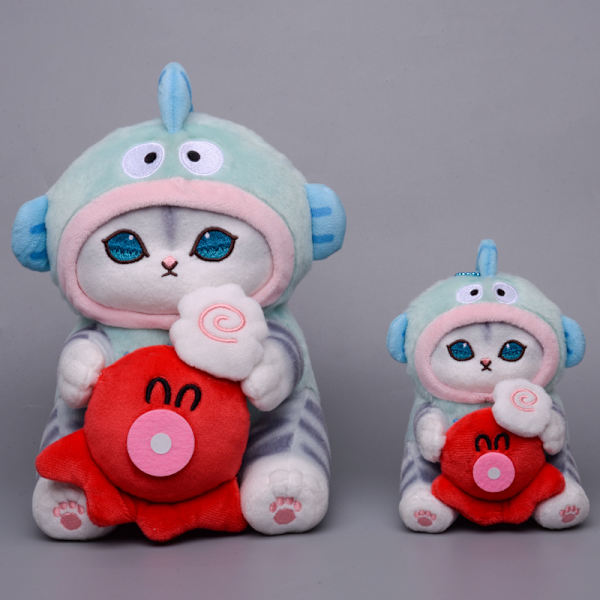 Mub- New Design Shark Cat Sanrio Joint Ugly Fish Kuromi My Melody Cinnamon Plush Toy Doll Keychain Gift 1 20cm