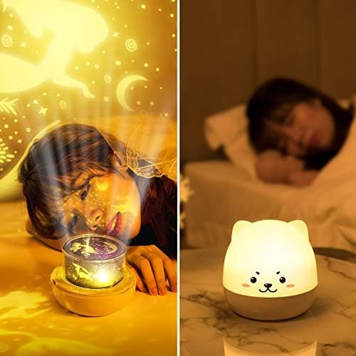 Børnenes Natlampe Stjerne Projektor, 360° Rotation af Lampe med