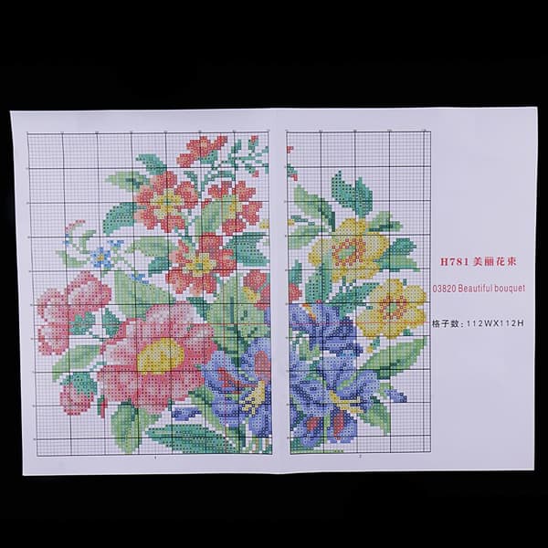 Printed korsstygnskit för nybörjare Hemkonstdekor 28 x 28cm 14CT