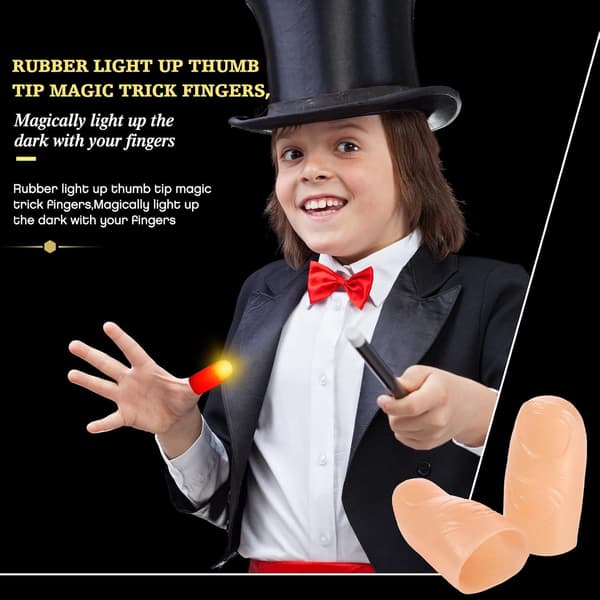 6 Magiske Tommelfingerlys Fake LED Fingerlys Blinkende LED Magic T