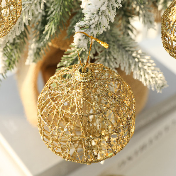 Julgransdekoration Golden Ball Hängande Dekor Jul 8CM/3pcs