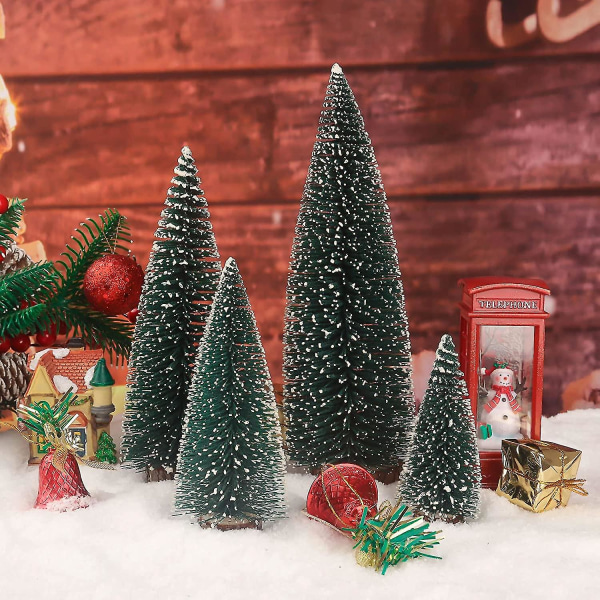 KKSHINE Desktop Miniatyr Pine Tree Bordsskiva Julgran Small Pine Tree Decor Christmas Tree Toppers