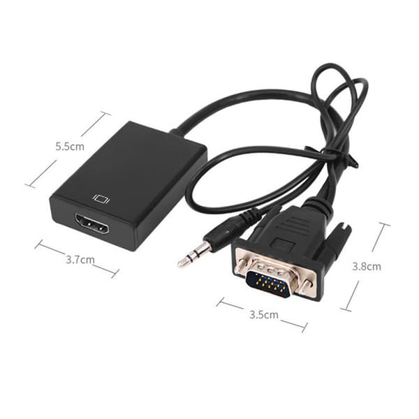 VGA-uros HDMI-naaras -muunninadapterikaapeli, ulostulo 1080P HD+A
