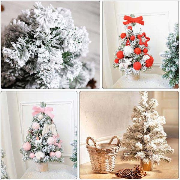Mini julgran, Snow Christmas Tree Desktop Tree med Snow C