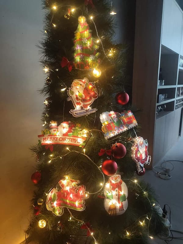 LED Sugekop Julemandslampe, String Light Julevindue-C
