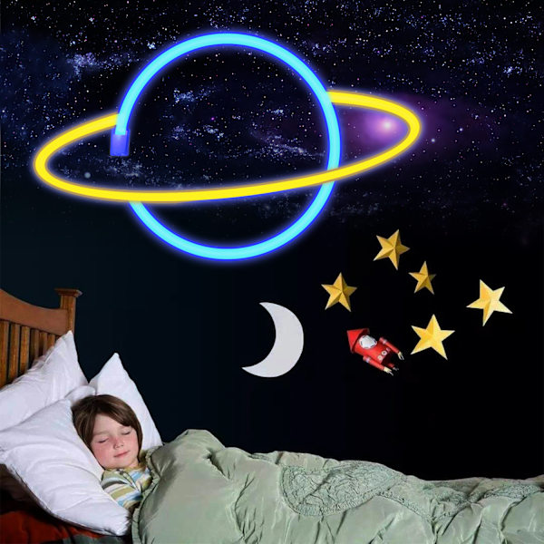 Neonljus planetformad