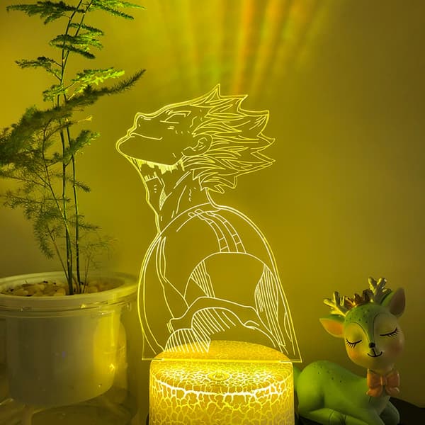 3D LED Illusion Lampa Anime Volleyboll Boy Night