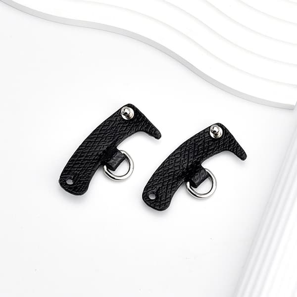 1Set Väskrem För Mini Punch-Free Läder Axelrem Black with gold