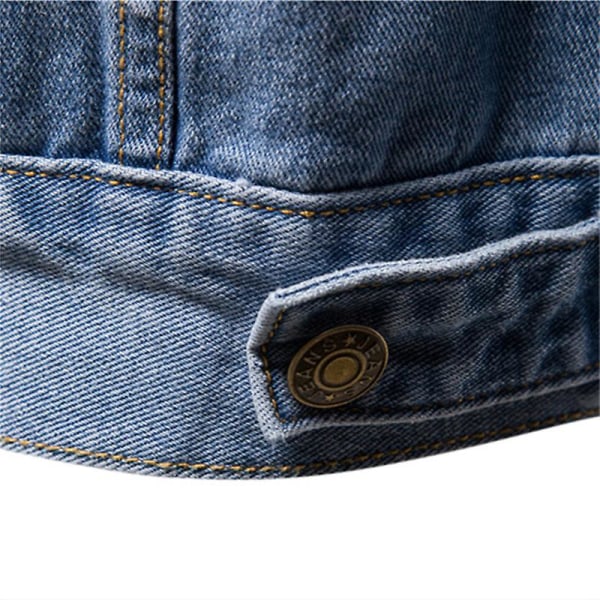 Vår höst, jeansjacka för män Casual Slim Jacka, jeansjacka för herr#axsl1089 Blue 3XL