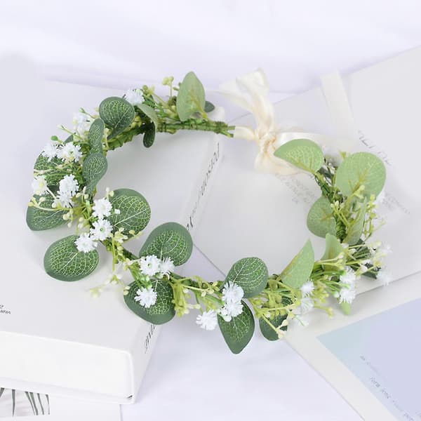 Farverig blomsterdekoration tynd sidehårbøjle trendy kvinders hårtilbehør
