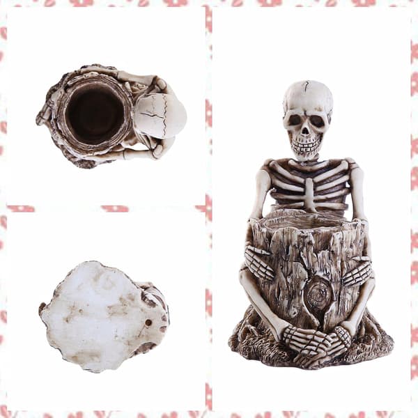 Skull Pennhållare Sminkborstehållare Creative Skeleton Tandborste