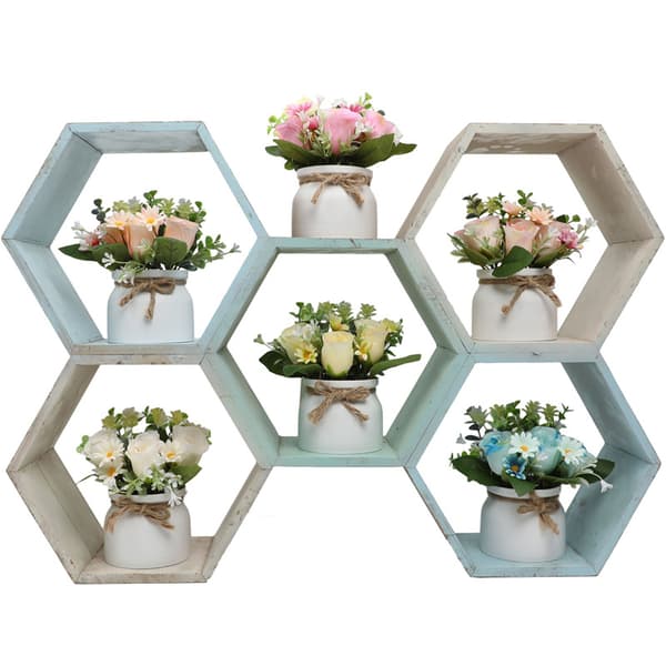 Kunstig blomsterpotte, falske planter, kunstige roseblomster