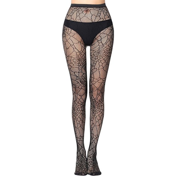 2 stk. Kvinder Blonde Mønstrede Netstrømper Halloween Spider Web Netstrømpebukser