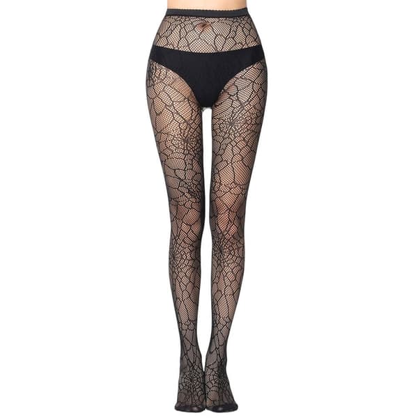 2 stk Kvinner Blondemønstrede Nettstrømper Halloween Spider Web Nettstrømpebukser