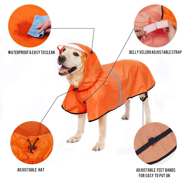 Dog Raincoat Stor Pet Waterproof Coat Regnjacka