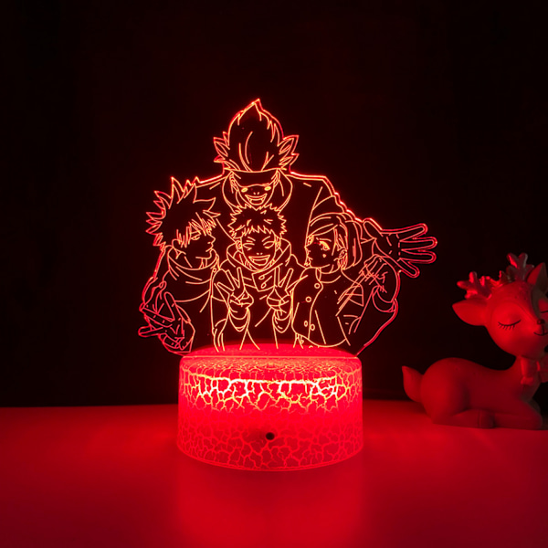 Anime Spell Fighting Gojo Satoru 3D LED Nattlys
