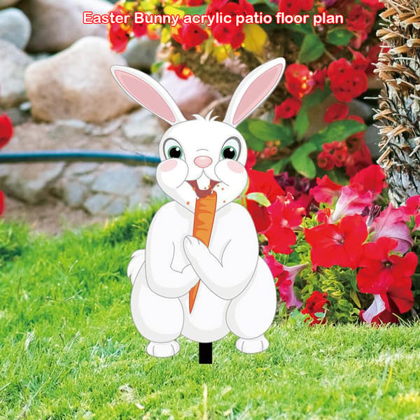 Påsk Kanin Stake Dekoration Scen Layout Liten trädgård