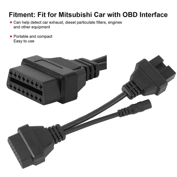 Diagnoseadapterkabel 12-pinners OBD1 til 16-pinners OBD2 20cm/7.9in Passer til Mitsubishi