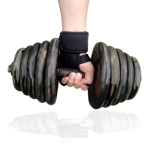 Powerlifting Workout Handske Gym Workout Handske Lyftgrepp Pull Up Grips Kuddar Lyftande svettsäker dyna med 4 Finger-loopar Blue XL