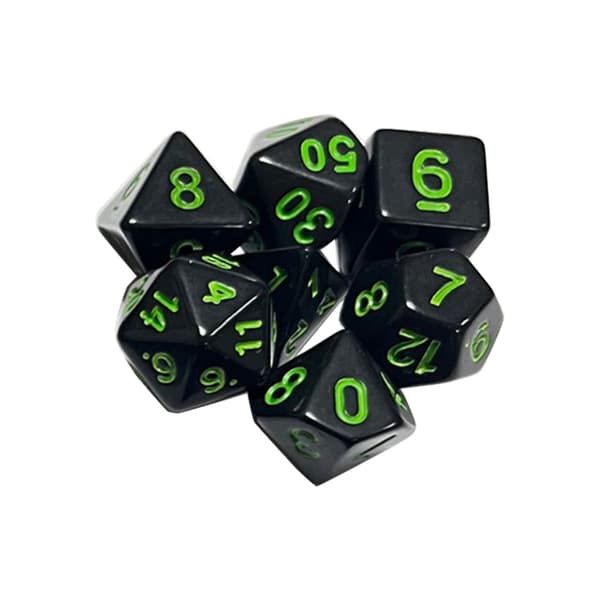 7 stk DND-polyedriske terninger RPG-terninger for dungeons-and-dragons, Pathfinder-MTG, D&D-rollespill, sett Green