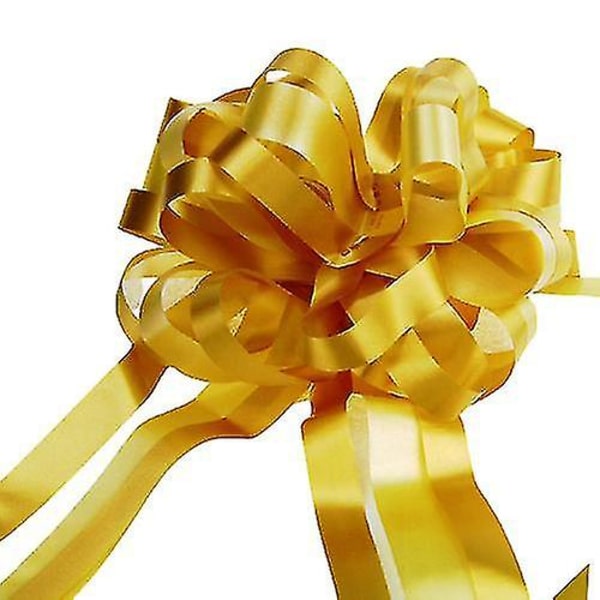 10 julebåndsindpakkede gavepynt Gold