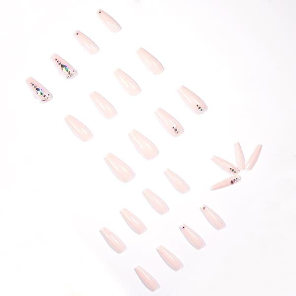 24st/låda Strass Lång Ballerina False Nail Tip Wearable 04