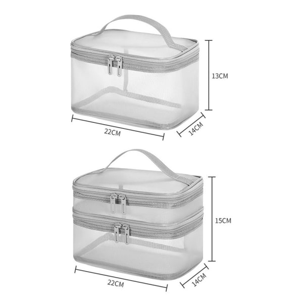 Sminkväska Rese Kosmetikväska GRÅ DUBBELLAGER DUBBELLAGER