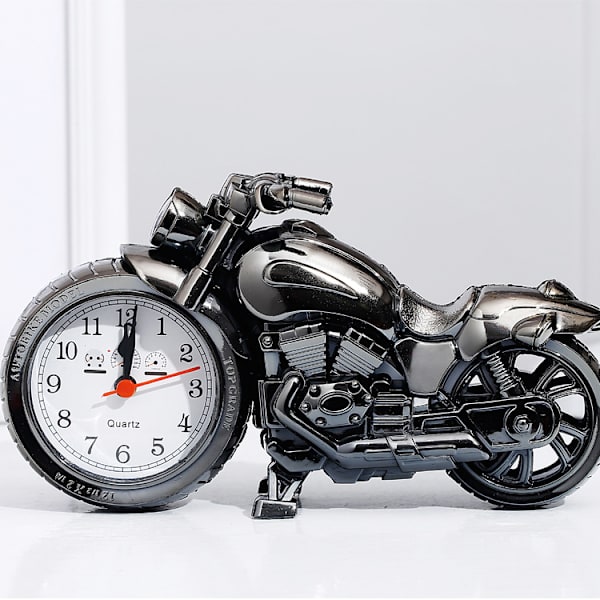 Retro Motorcykel Väckarklocka Dekorativ Ornament, Svart