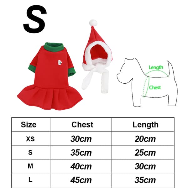 Julhusdjurskläder, härlig julälgdesign öt tomte S