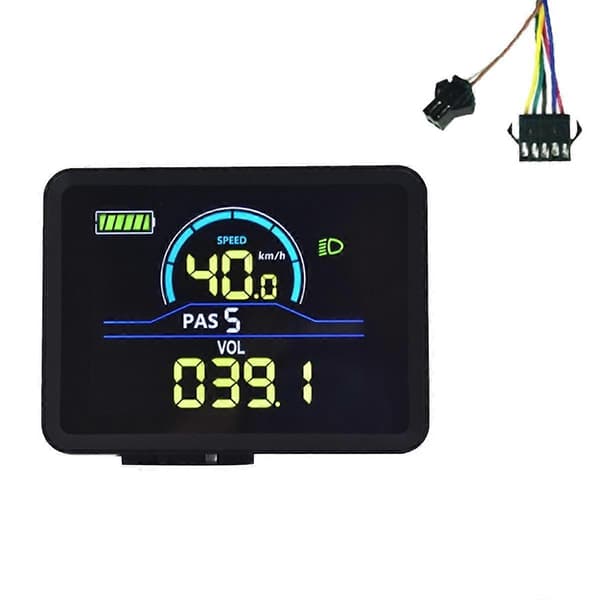 P5C Elcykel LCD Display Måler 24V-60V Ebike Intelligent Display IP67 UART Farverigt LCD Display Måler SM 5+2PIN