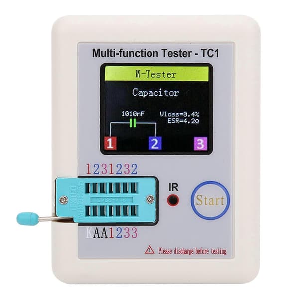 Multifunktionel Transistor Tester 1.8in TFT Display Skærm LCR?TC1 til Kondensator Dioder