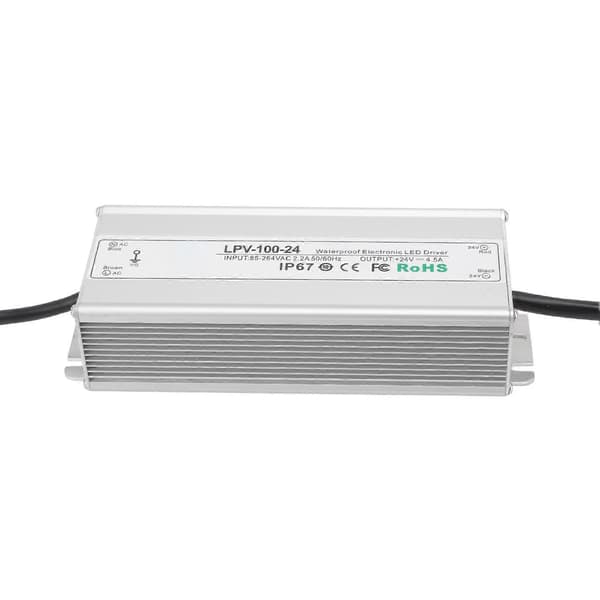 LED-drivrutin Vattentät IP67 Konstant Spänning Strömförsörjning Transformatoradapter 100W 24V 4.5A
