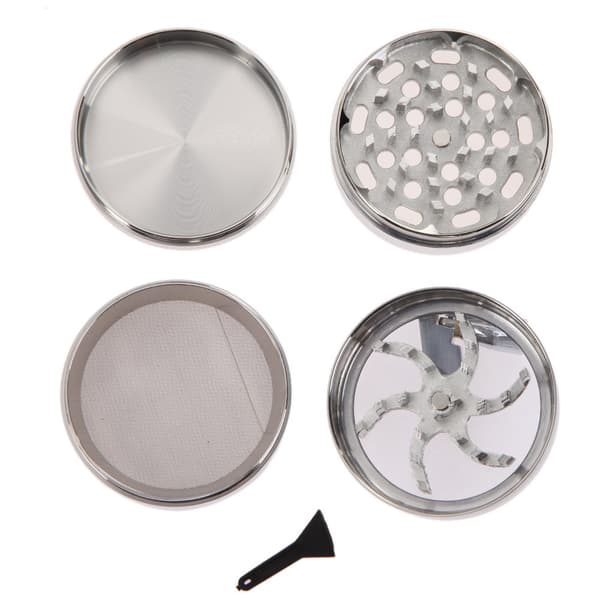 Manuell kvern i sinklegering for krydder urter kaffe sett med 4 deler med skrape – 40 mm (svart)