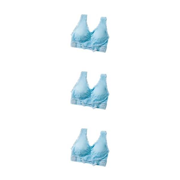 1/2/3/5 polyester mjuk och andas bralette för kvinnor - Blue L,1 3PCS