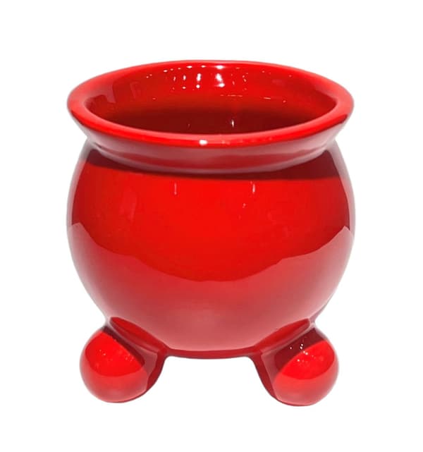 Krukke Kule rød keramikk 9 cm red