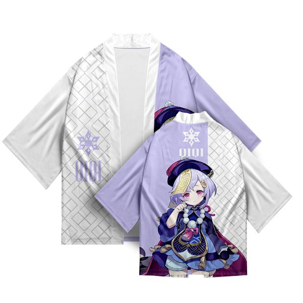 Mub- 26 Tyyliä Genshin Impact Xiao Zhong i Qiqi Cosplay 3D-tulostus Haori Anime Kimono Viitta Anime Sarjakuva Vaatteet 12 L