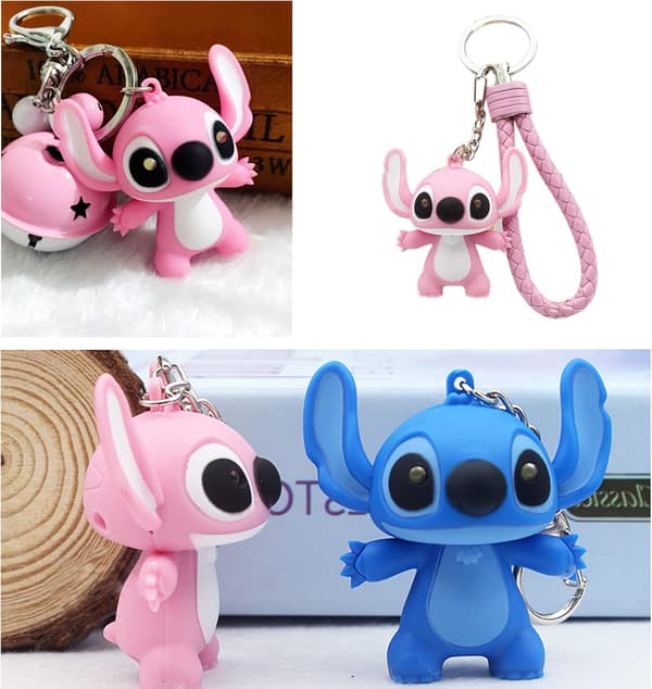 Set med 2 Stitch-nyckelringar, Lilo och Stitch-nyckelring, Stitch-nyckelring