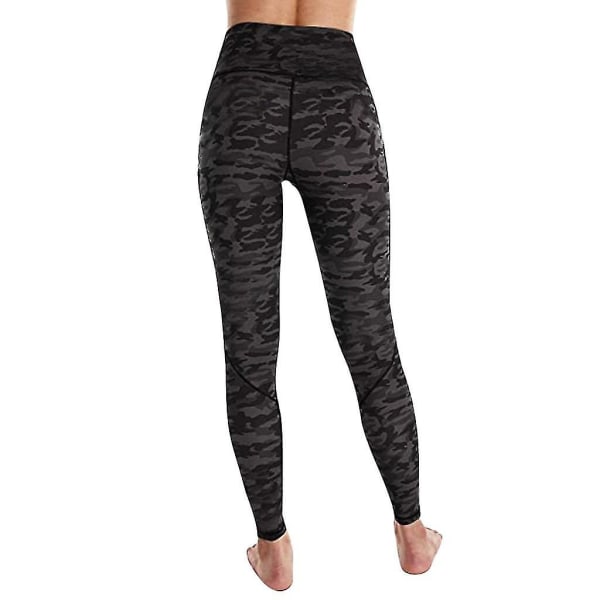 Tflycq Kvinnor Yoga Byxor Fickor Leopard Print High Waist Workout Leggings Löparbyxor