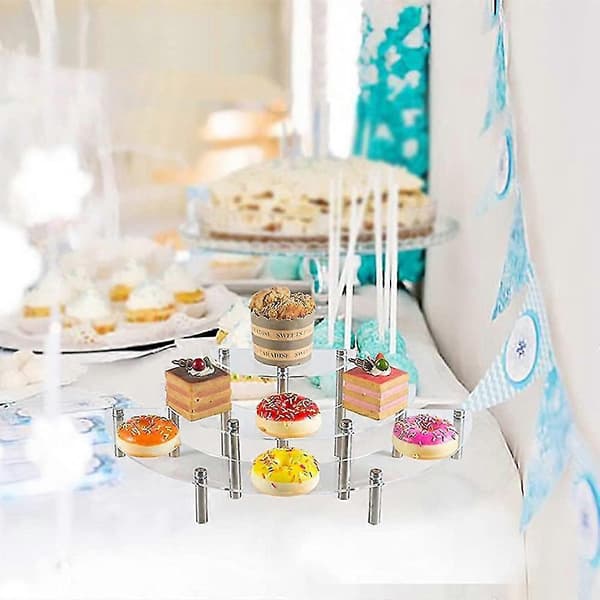 Transparent Avtakbar Akryl Kakeutstillingsstativ For Rund Cupcakeholder Bryllup Bursdagsfest De