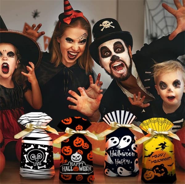 50 st halloween godispåse happy pumpa snack bag