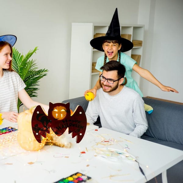 Halloween nattlys dekorasjon rekvisitter, LED lys dekorasjoner, (rød flaggermus)
