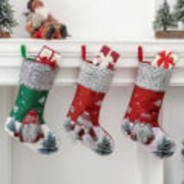 Julstrumpor hängsmycke Santa Claus Snowman Stocking