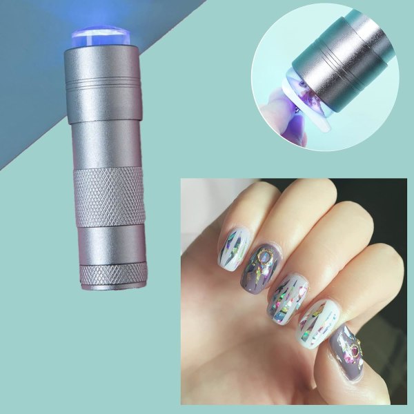 Mini UV-ljus för naglar, bärbar LED Gel Nagellampa Presser Nageltork för Sunmostar