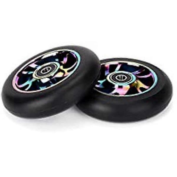 2 stk. 100mm Scooter Udskiftningshjul med Leje Stunt Scooter