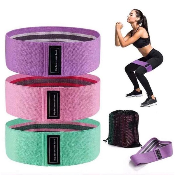 3PCS Stretching och Hukmotståndsband 8cm
