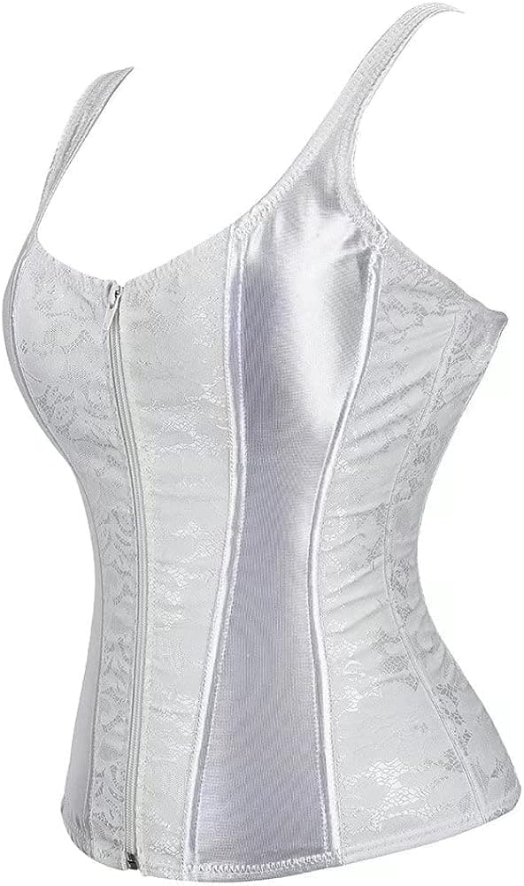 Korsetit naisille Overbust Bustier Top Gothic Sexy Shoulder 2928white 2XL