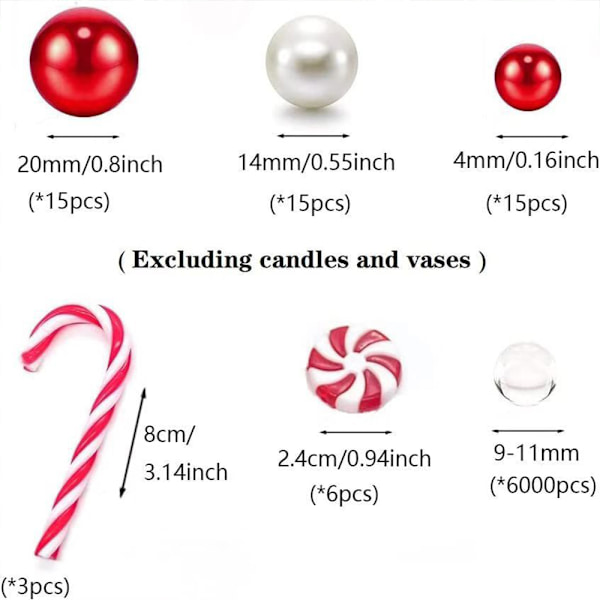 Christmas Pearl String Vas Filler Pearl Beads Kelluvat kynttilät 1