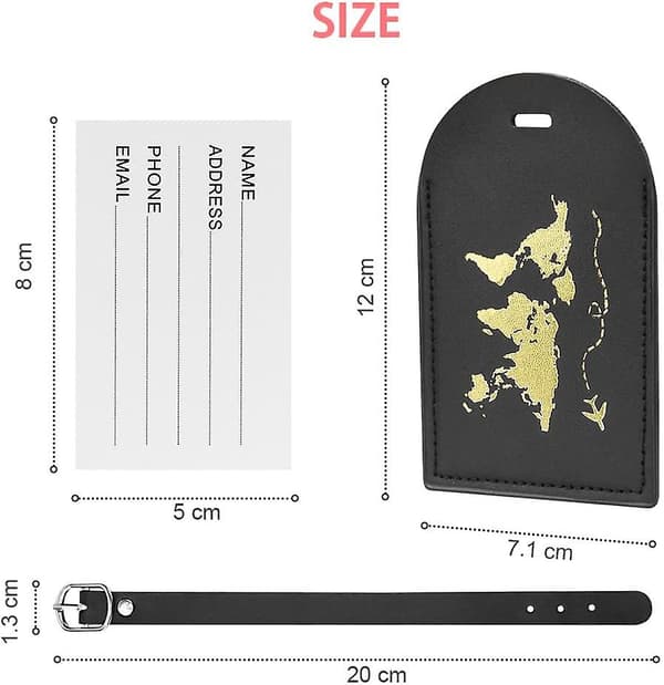 2st läderbagagelapp, resväska ID- set